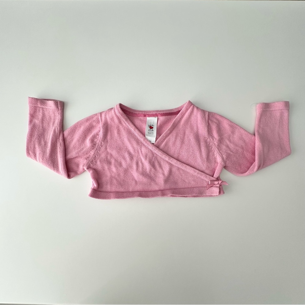 Baby Club Pink Kids Crop Sweater Wrap Top 9-12M